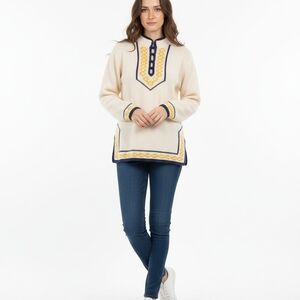 Elegant Cream and Yellow Women's Sweater